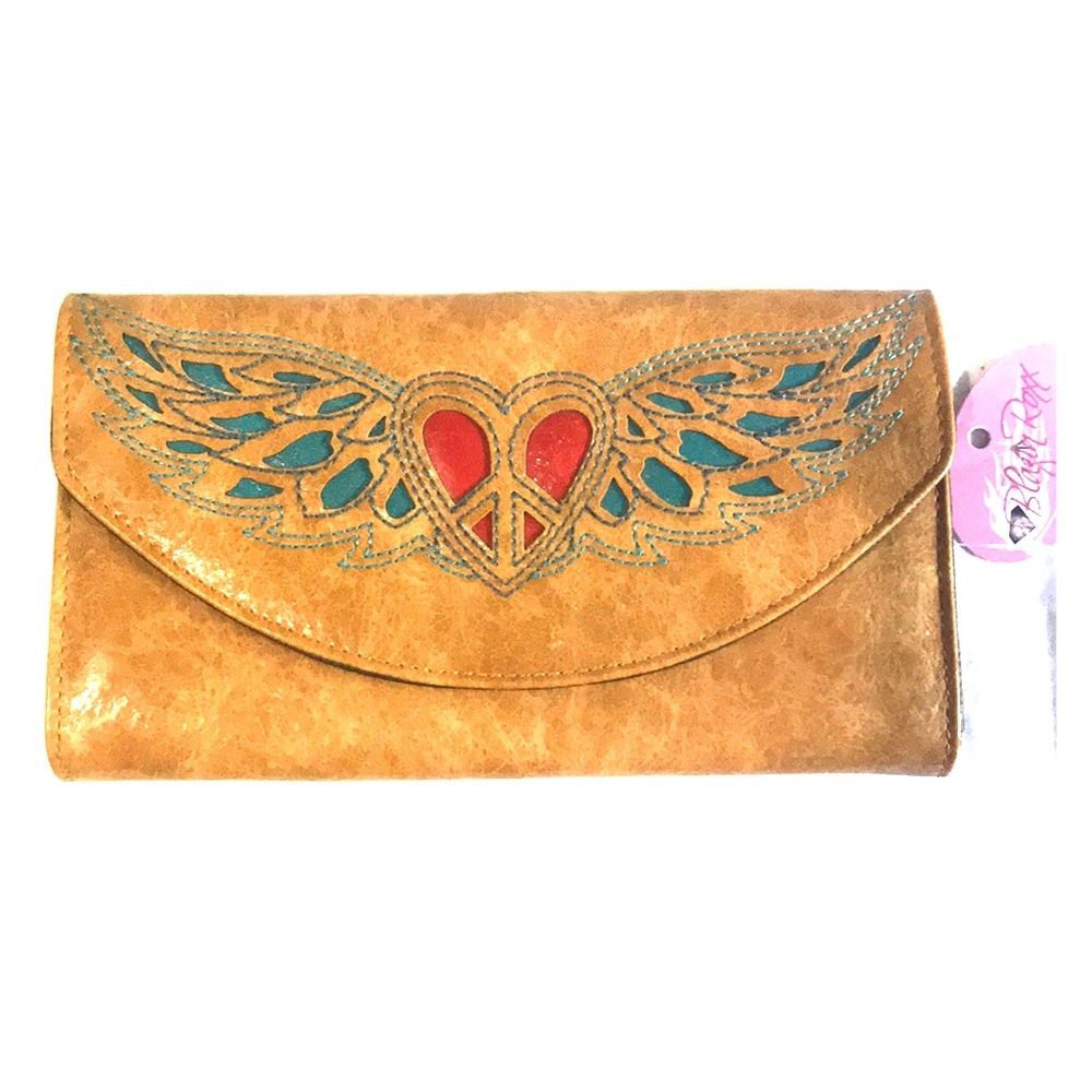 Tan faux leather wallet